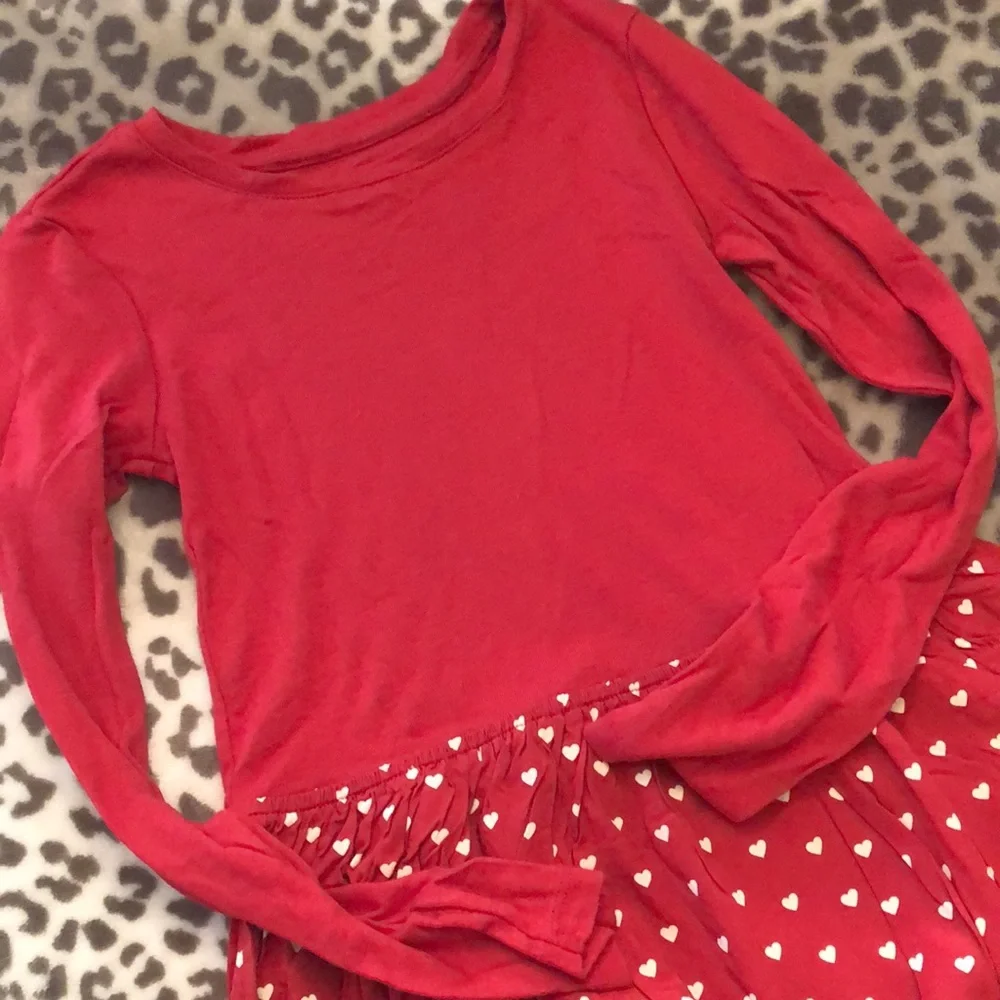 GapKids Red Skater Dress in Red and Hearts Print Size XL 12 Regular Girls